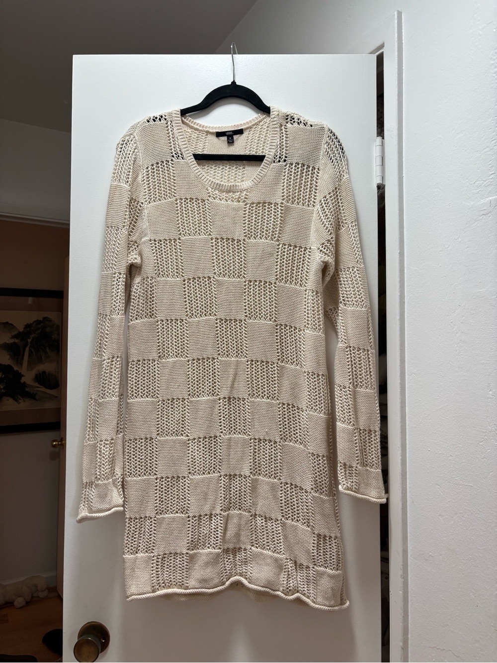 Vans Cream Open-Weave Knit Sweater